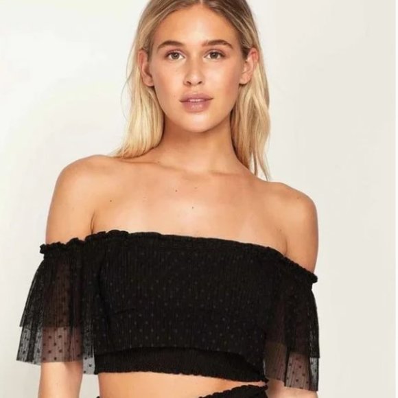 Peixoto NWT Chi Chi Swiss Dot Crop Top in Barcelona - Picture 1 of 2